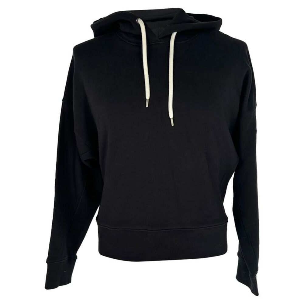 Moncler Logo-Print Crewneck Hoodie in Black Cotton